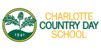 Charlotte Country Day School logo featuring a green oak tree with "1941" in a circle on the left and the school's name in yellow and green text on the right.