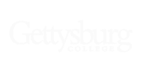 The image shows the Gettysburg College logo in white text on a transparent background.