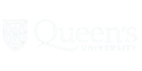 Queen's University logo featuring a shield with a coat of arms on the left and the words "Queen's University" in white text on the right.